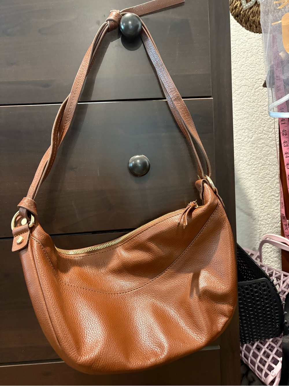 Women's Brown Leather Hobo Shoulder Bag